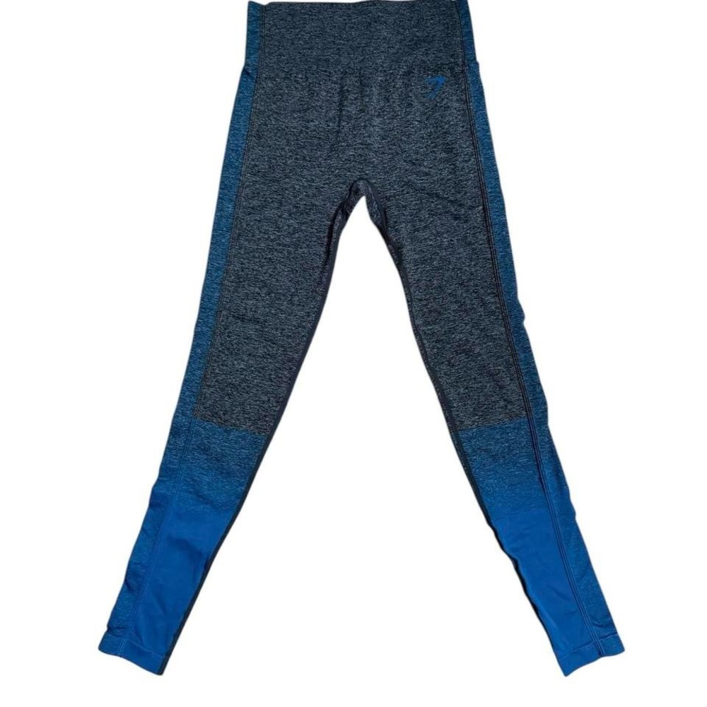 Gymshark Amplify Teal Grey Ombre Seamless High Waist Compression Knit Leggings